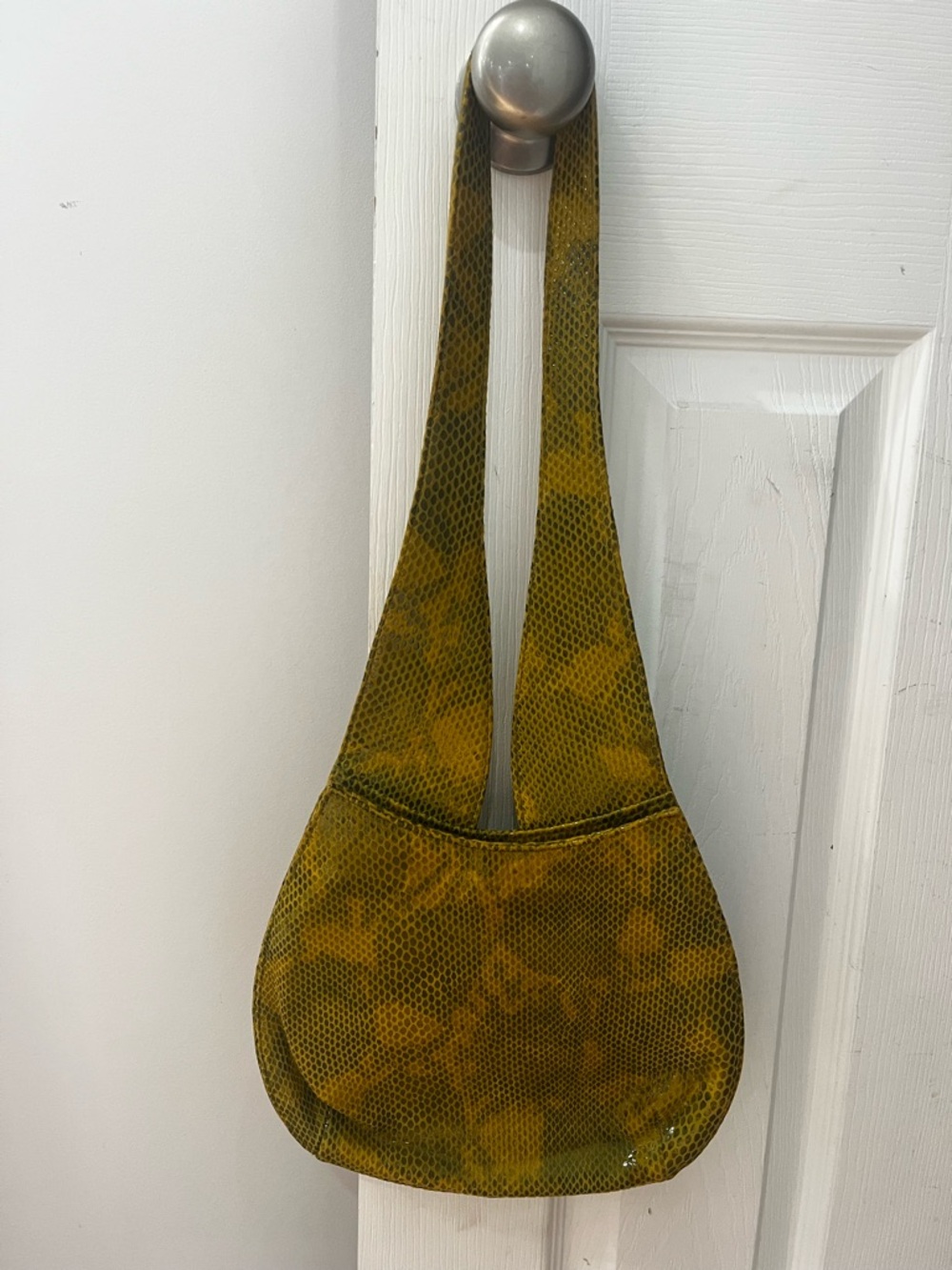 Yellow Snake-Embossed Hobo Bag - Picture 2 of 5
